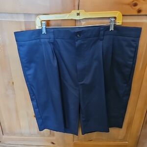 Navy Pleated Golf Shorts